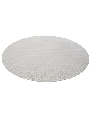 Gray 10' x 10' Geo Trellis Flatweave Round Area Rug 80% Wool & 20% Cotton Natural Geometric Carpet for Living, Office, Dining, Dorms for Sale at Rug Engine