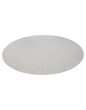 Gray 10' x 10' Geo Trellis Flatweave Round Area Rug 80% Wool & 20% Cotton Natural Geometric Carpet for Living, Office, Dining, Dorms for Sale at Rug Engine