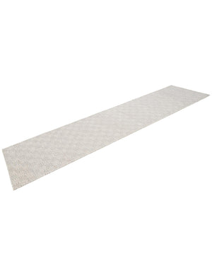 Gray 2' 7 x 12' Geo Trellis Flatweave Runner Area Rug 80% Wool & 20% Cotton Natural Geometric Carpet for Living, Office, Dining, Dorms for Sale at Rug Engine