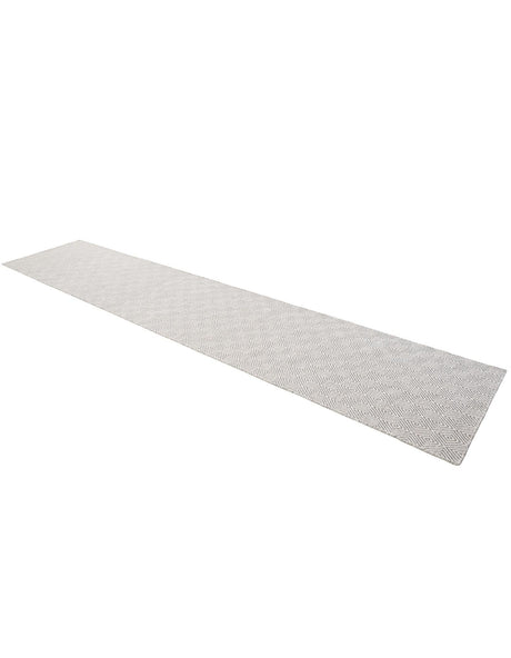 Gray 2' 7 x 14' 1 Geo Trellis Flatweave Runner Area Rug 80% Wool & 20% Cotton Natural Geometric Carpet for Living, Office, Dining, Dorms for Sale at Rug Engine