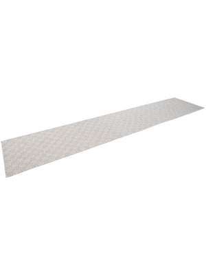 Gray 2' 7 x 14' 1 Geo Trellis Flatweave Runner Area Rug 80% Wool & 20% Cotton Natural Geometric Carpet for Living, Office, Dining, Dorms for Sale at Rug Engine