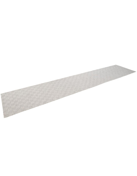 Gray 2' 7 x 14' 1 Geo Trellis Flatweave Runner Area Rug 80% Wool & 20% Cotton Natural Geometric Carpet for Living, Office, Dining, Dorms for Sale at Rug Engine