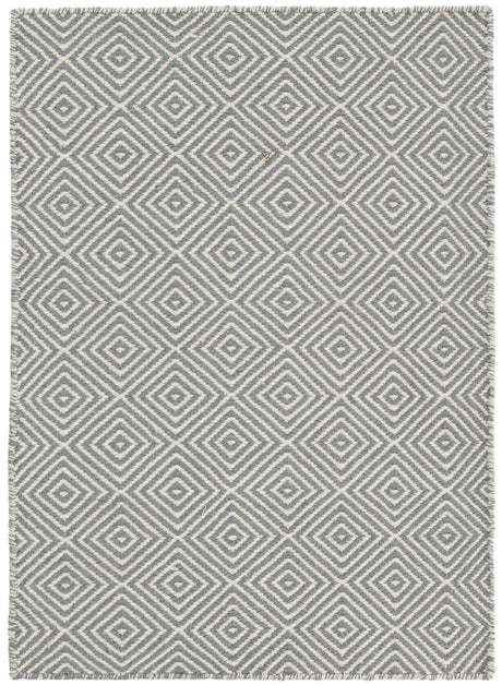 Gray 2' x 3' 1 Geo Trellis Flatweave Rectangle Area Rug 80% Wool & 20% Cotton Natural Geometric Carpet for Living, Office, Dining, Dorms for Sale at Rug Engine