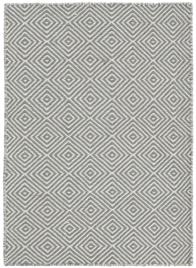 Gray 2' x 3' 1 Geo Trellis Flatweave Rectangle Area Rug 80% Wool & 20% Cotton Natural Geometric Carpet for Living, Office, Dining, Dorms for Sale at Rug Engine
