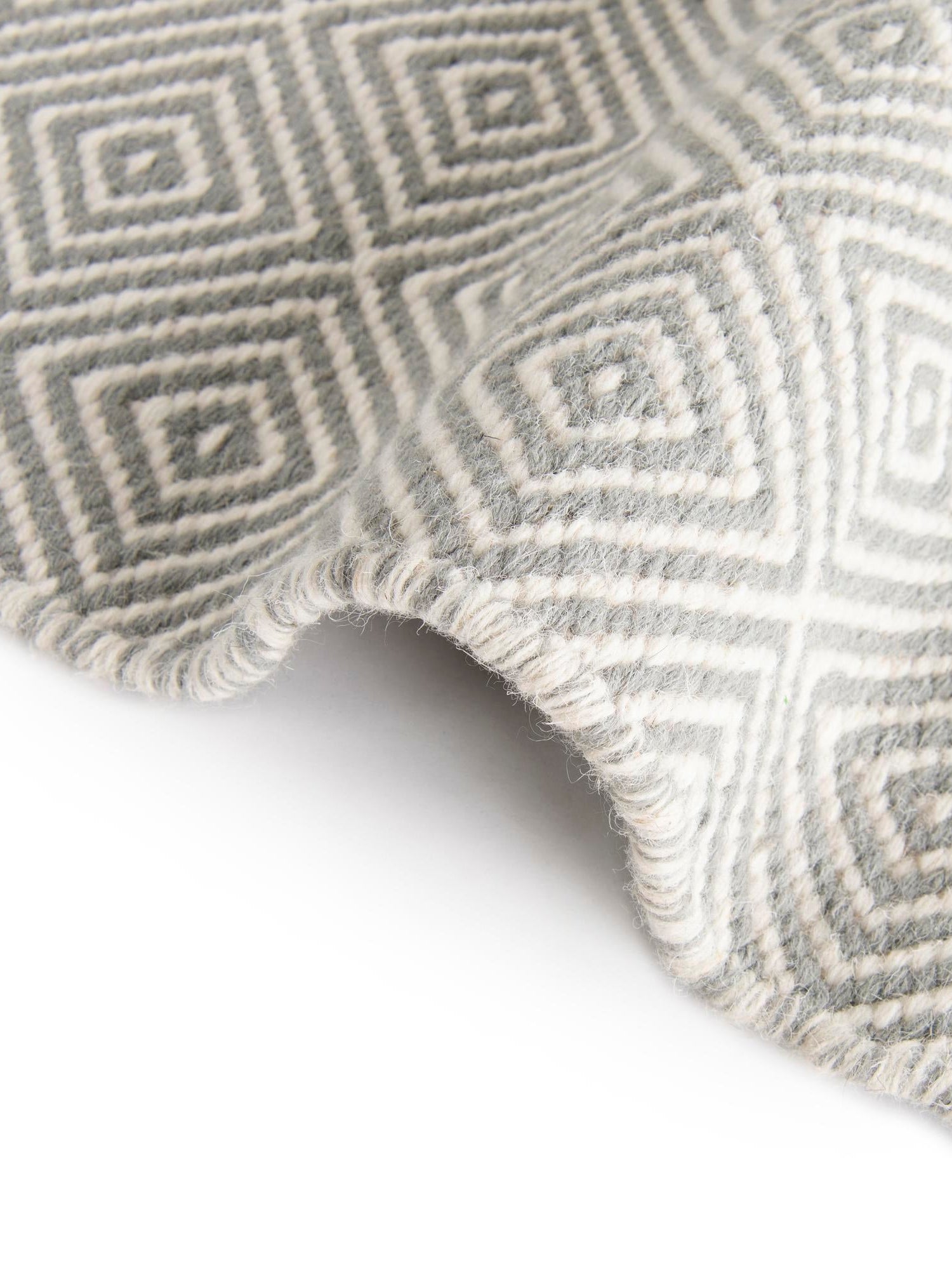 Gray 9' x 12' Geo Trellis Flatweave Rectangle Area Rug 80% Wool & 20% Cotton Natural Geometric Carpet for Living, Office, Dining, Dorms for Sale at Rug Engine