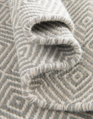 Gray 10' x 14' 1 Geo Trellis Flatweave Rectangle Area Rug 80% Wool & 20% Cotton Natural Geometric Carpet for Living, Office, Dining, Dorms for Sale at Rug Engine