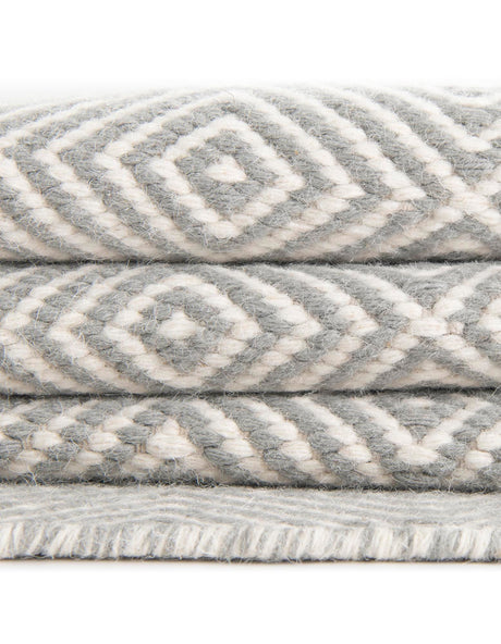 Gray 10' x 14' 1 Geo Trellis Flatweave Rectangle Area Rug 80% Wool & 20% Cotton Natural Geometric Carpet for Living, Office, Dining, Dorms for Sale at Rug Engine
