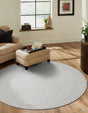 Gray 6' 1 x 6' 1 Geo Trellis Flatweave Round Area Rug 80% Wool & 20% Cotton Natural Geometric Carpet for Living, Office, Dining, Dorms for Sale at Rug Engine