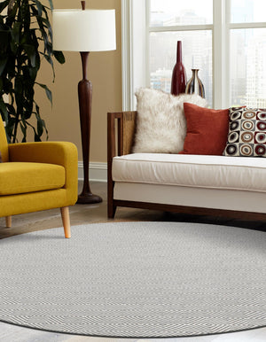 Gray 10' x 10' Geo Trellis Flatweave Round Area Rug 80% Wool & 20% Cotton Natural Geometric Carpet for Living, Office, Dining, Dorms for Sale at Rug Engine