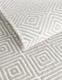 Gray 2' 7 x 14' 1 Geo Trellis Flatweave Runner Area Rug 80% Wool & 20% Cotton Natural Geometric Carpet for Living, Office, Dining, Dorms for Sale at Rug Engine