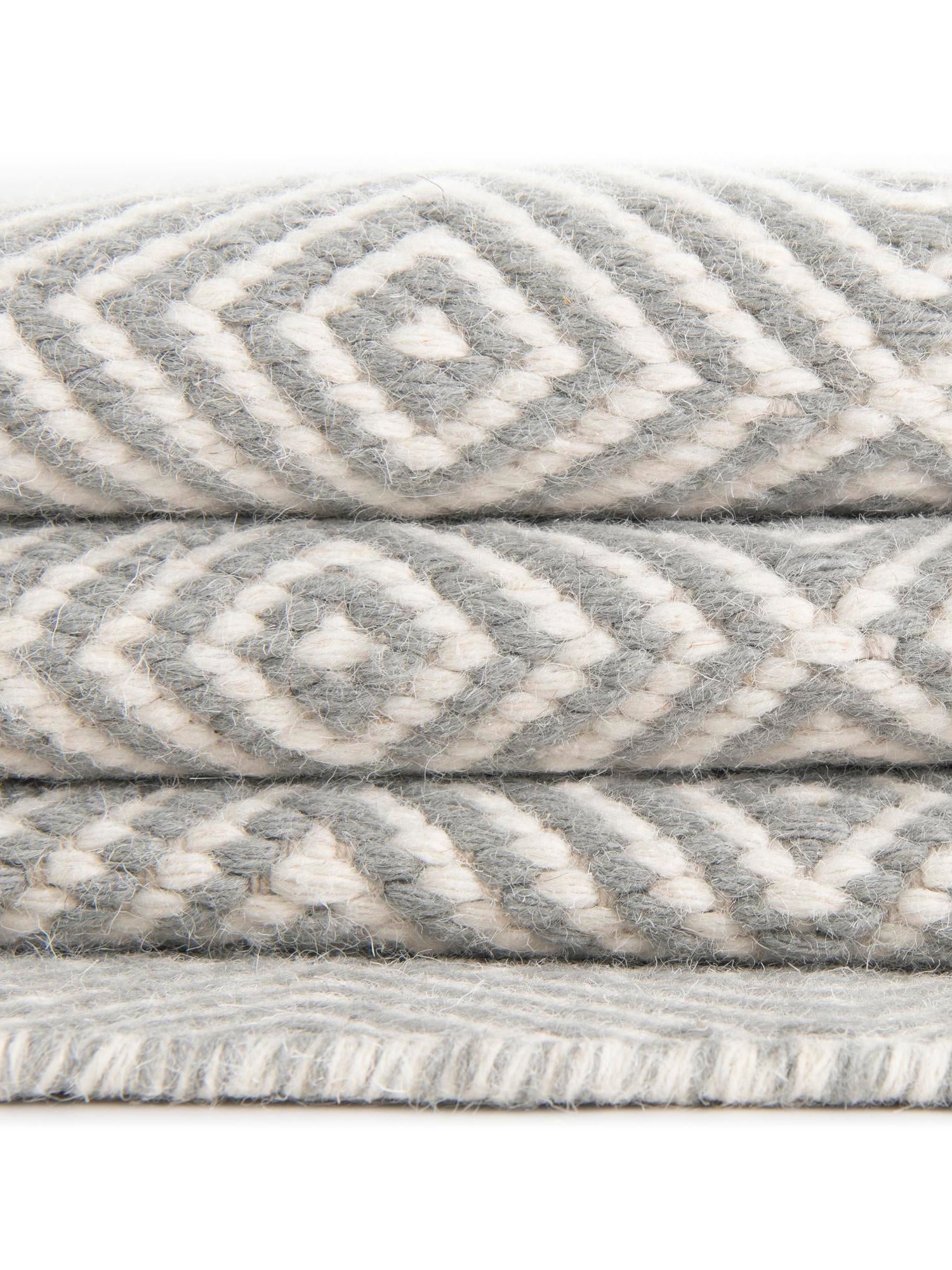 Gray 2' 7 x 14' 1 Geo Trellis Flatweave Runner Area Rug 80% Wool & 20% Cotton Natural Geometric Carpet for Living, Office, Dining, Dorms for Sale at Rug Engine