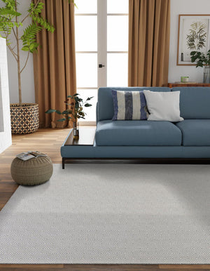 Gray 7' 10 x 7' 10 Geo Trellis Flatweave Square Area Rug 80% Wool & 20% Cotton Natural Geometric Carpet for Living, Office, Dining, Dorms for Sale at Rug Engine
