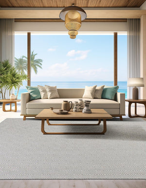 Gray 7' 10 x 7' 10 Geo Trellis Flatweave Square Area Rug 80% Wool & 20% Cotton Natural Geometric Carpet for Living, Office, Dining, Dorms for Sale at Rug Engine
