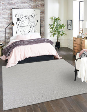 Gray 7' 10 x 7' 10 Geo Trellis Flatweave Square Area Rug 80% Wool & 20% Cotton Natural Geometric Carpet for Living, Office, Dining, Dorms for Sale at Rug Engine