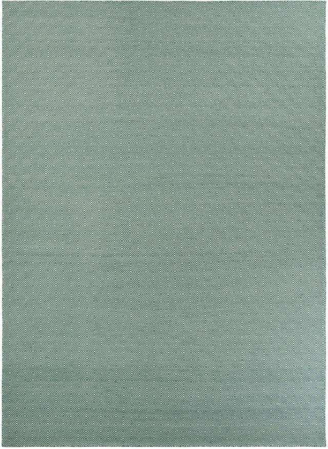 Green 10' x 14' 1 Geo Trellis Flatweave Rectangle Area Rug 80% Wool & 20% Cotton Natural Geometric Carpet for Living, Office, Dining, Dorms for Sale at Rug Engine