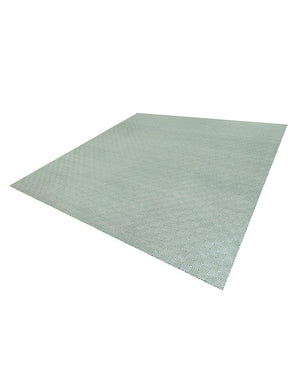 Green 12' x 12' Geo Trellis Flatweave Square Area Rug 80% Wool & 20% Cotton Natural Geometric Carpet for Living, Office, Dining, Dorms for Sale at Rug Engine