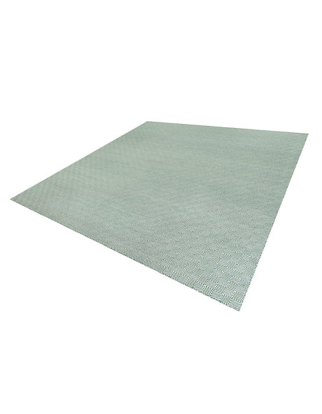 Green 12' x 12' Geo Trellis Flatweave Square Area Rug 80% Wool & 20% Cotton Natural Geometric Carpet for Living, Office, Dining, Dorms for Sale at Rug Engine