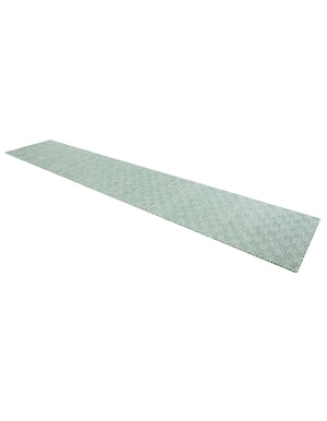 Green 2' 7 x 14' 1 Geo Trellis Flatweave Runner Area Rug 80% Wool & 20% Cotton Natural Geometric Carpet for Living, Office, Dining, Dorms for Sale at Rug Engine