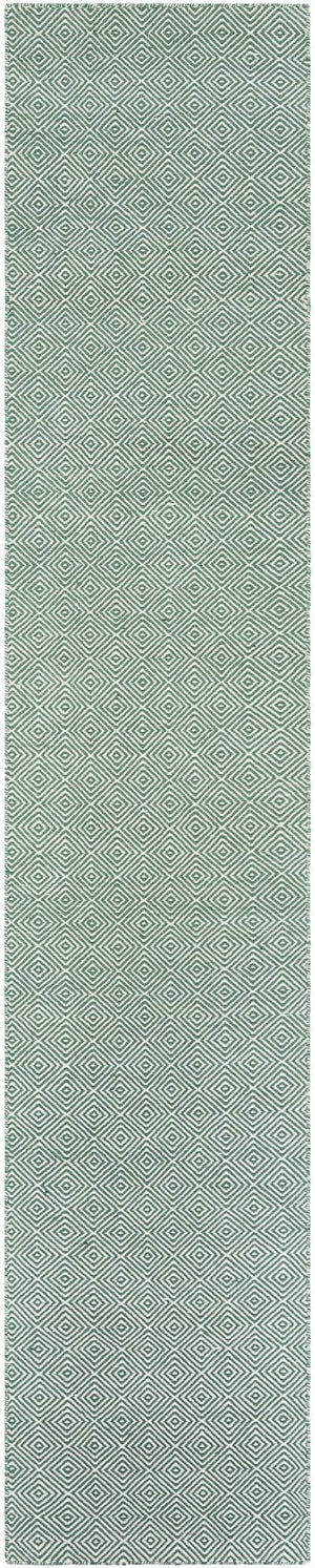 Green 2' 7 x 14' 1 Geo Trellis Flatweave Runner Area Rug 80% Wool & 20% Cotton Natural Geometric Carpet for Living, Office, Dining, Dorms for Sale at Rug Engine