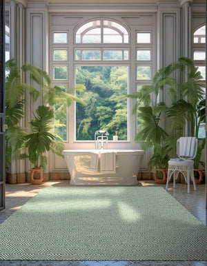 Green 10' x 14' 1 Geo Trellis Flatweave Rectangle Area Rug 80% Wool & 20% Cotton Natural Geometric Carpet for Living, Office, Dining, Dorms for Sale at Rug Engine