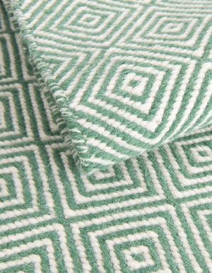 Green 10' x 14' 1 Geo Trellis Flatweave Rectangle Area Rug 80% Wool & 20% Cotton Natural Geometric Carpet for Living, Office, Dining, Dorms for Sale at Rug Engine