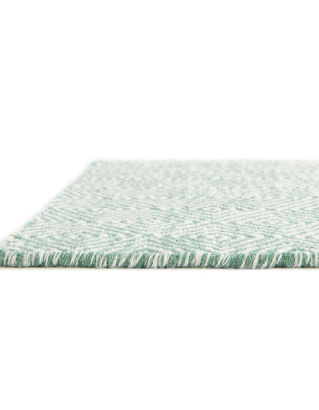 Green 2' x 3' 1 Geo Trellis Flatweave Rectangle Area Rug 80% Wool & 20% Cotton Natural Geometric Carpet for Living, Office, Dining, Dorms for Sale at Rug Engine