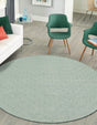 Green 12' x 12' Geo Trellis Flatweave Round Area Rug 80% Wool & 20% Cotton Natural Geometric Carpet for Living, Office, Dining, Dorms for Sale at Rug Engine
