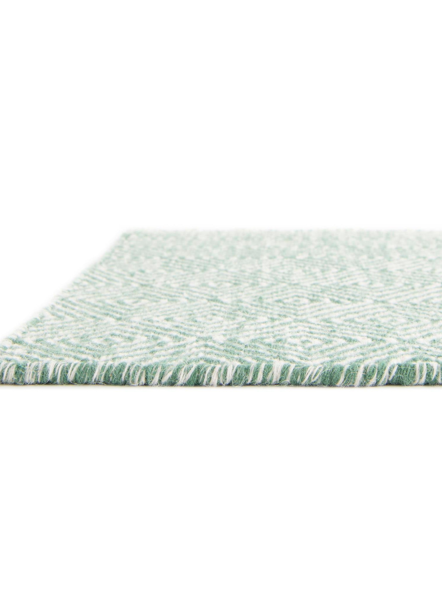 Green 2' 7 x 14' 1 Geo Trellis Flatweave Runner Area Rug 80% Wool & 20% Cotton Natural Geometric Carpet for Living, Office, Dining, Dorms for Sale at Rug Engine