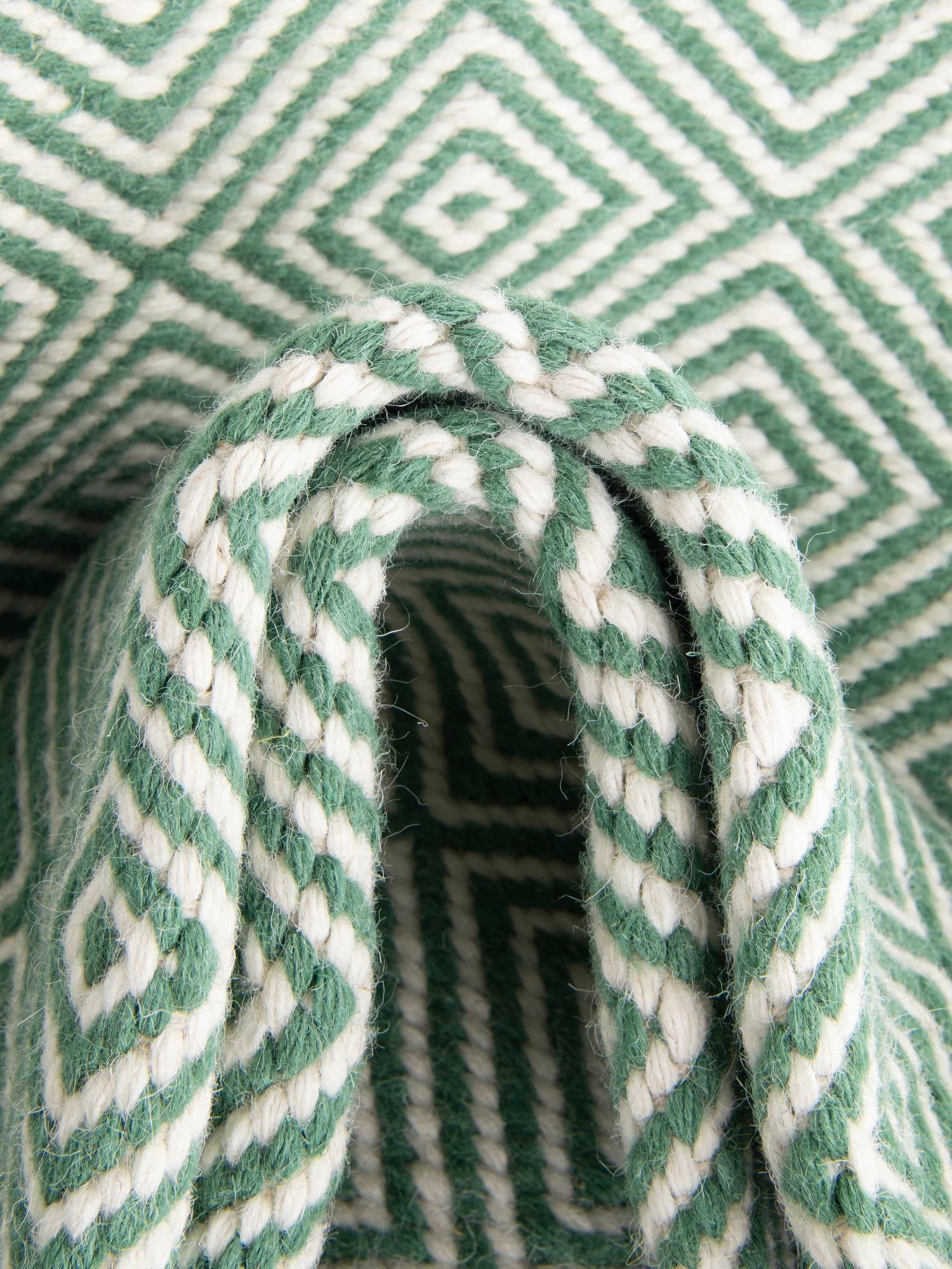 Green 2' 7 x 14' 1 Geo Trellis Flatweave Runner Area Rug 80% Wool & 20% Cotton Natural Geometric Carpet for Living, Office, Dining, Dorms for Sale at Rug Engine