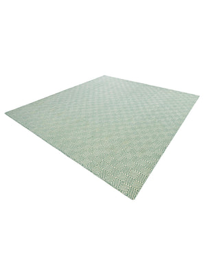 Green 7' 10 x 7' 10 Geo Trellis Flatweave Square Area Rug 80% Wool & 20% Cotton Natural Geometric Carpet for Living, Office, Dining, Dorms for Sale at Rug Engine