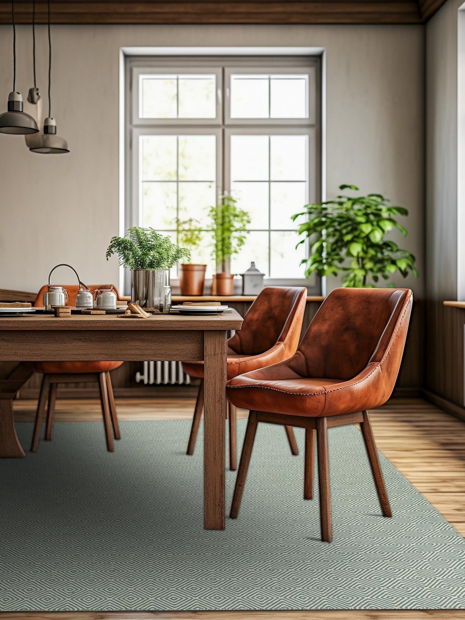 Green 10' x 10' Geo Trellis Flatweave Square Area Rug 80% Wool & 20% Cotton Natural Geometric Carpet for Living, Office, Dining, Dorms for Sale at Rug Engine