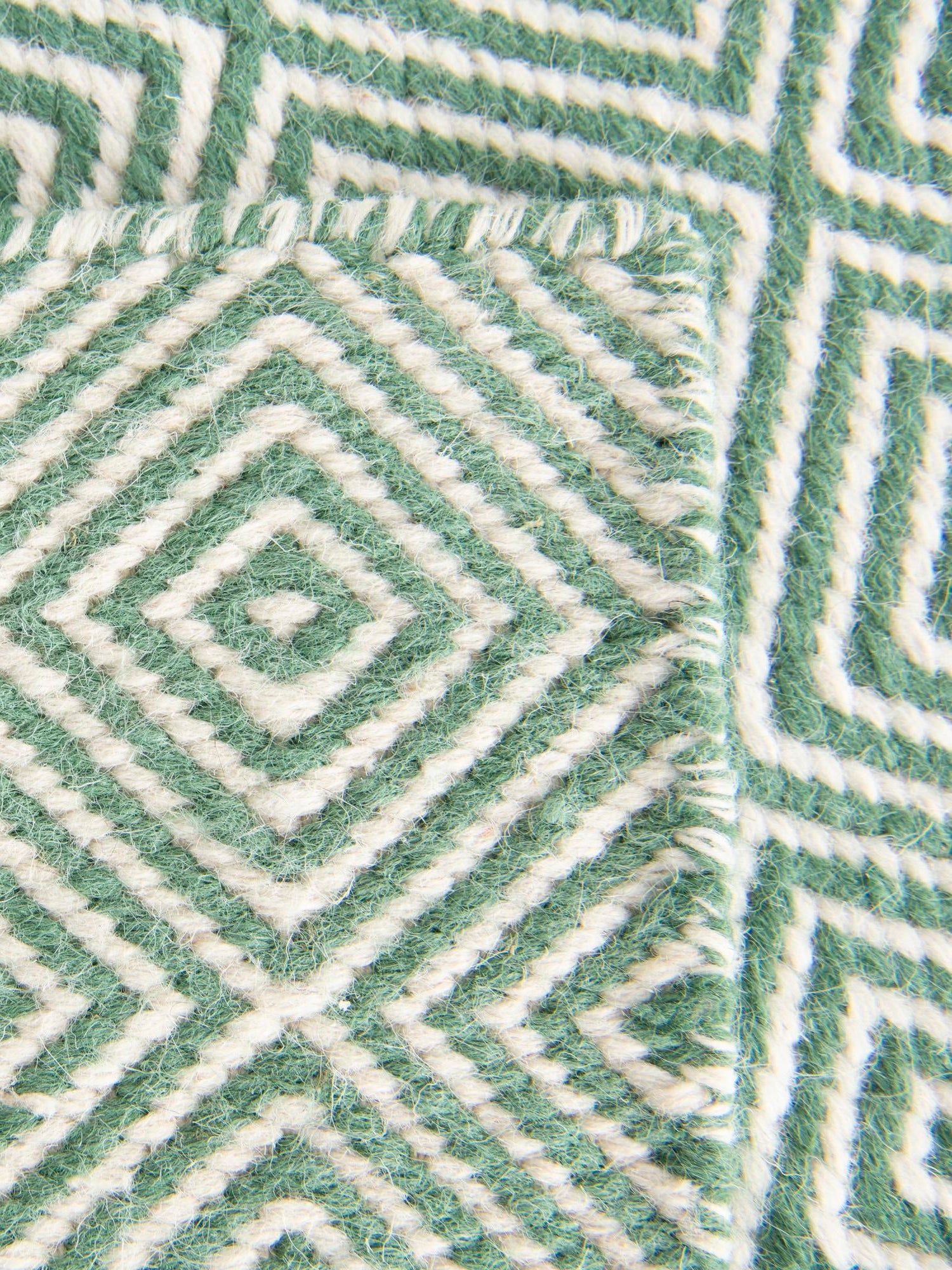 Green 7' 10 x 7' 10 Geo Trellis Flatweave Square Area Rug 80% Wool & 20% Cotton Natural Geometric Carpet for Living, Office, Dining, Dorms for Sale at Rug Engine