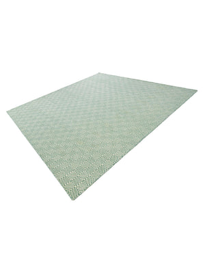 Green 7' 10 x 7' 10 Geo Trellis Flatweave Square Area Rug 80% Wool & 20% Cotton Natural Geometric Carpet for Living, Office, Dining, Dorms for Sale at Rug Engine