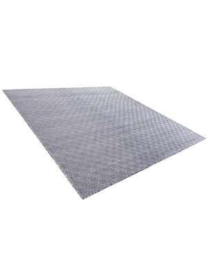 Navy Blue 10' x 10' Geo Trellis Flatweave Square Area Rug 80% Wool & 20% Cotton Natural Geometric Carpet for Living, Office, Dining, Dorms for Sale at Rug Engine