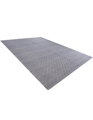 Navy Blue 10' x 14' 1 Geo Trellis Flatweave Rectangle Area Rug 80% Wool & 20% Cotton Natural Geometric Carpet for Living, Office, Dining, Dorms for Sale at Rug Engine