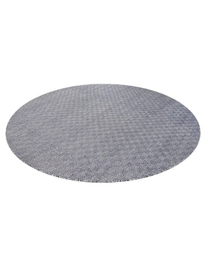 Navy Blue 12' x 12' Geo Trellis Flatweave Round Area Rug 80% Wool & 20% Cotton Natural Geometric Carpet for Living, Office, Dining, Dorms for Sale at Rug Engine
