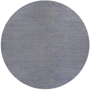 Navy Blue 12' x 12' Geo Trellis Flatweave Round Area Rug 80% Wool & 20% Cotton Natural Geometric Carpet for Living, Office, Dining, Dorms for Sale at Rug Engine