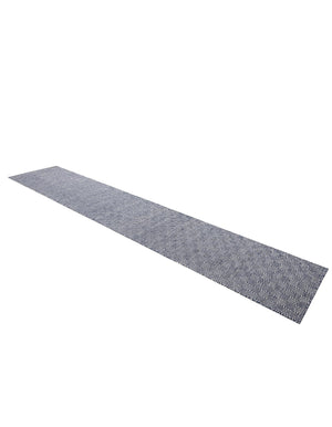 Navy Blue 2' 7 x 14' 1 Geo Trellis Flatweave Runner Area Rug 80% Wool & 20% Cotton Natural Geometric Carpet for Living, Office, Dining, Dorms for Sale at Rug Engine