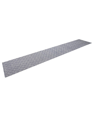 Navy Blue 2' 7 x 14' 1 Geo Trellis Flatweave Runner Area Rug 80% Wool & 20% Cotton Natural Geometric Carpet for Living, Office, Dining, Dorms for Sale at Rug Engine