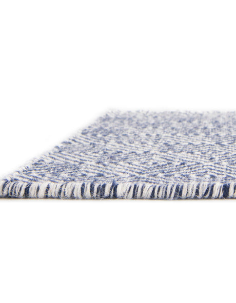 Navy Blue 9' x 12' Geo Trellis Flatweave Rectangle Area Rug 80% Wool & 20% Cotton Natural Geometric Carpet for Living, Office, Dining, Dorms for Sale at Rug Engine