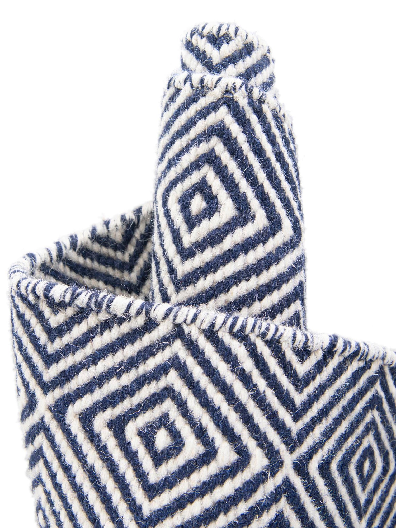 Navy Blue 12' x 12' Geo Trellis Flatweave Round Area Rug 80% Wool & 20% Cotton Natural Geometric Carpet for Living, Office, Dining, Dorms for Sale at Rug Engine