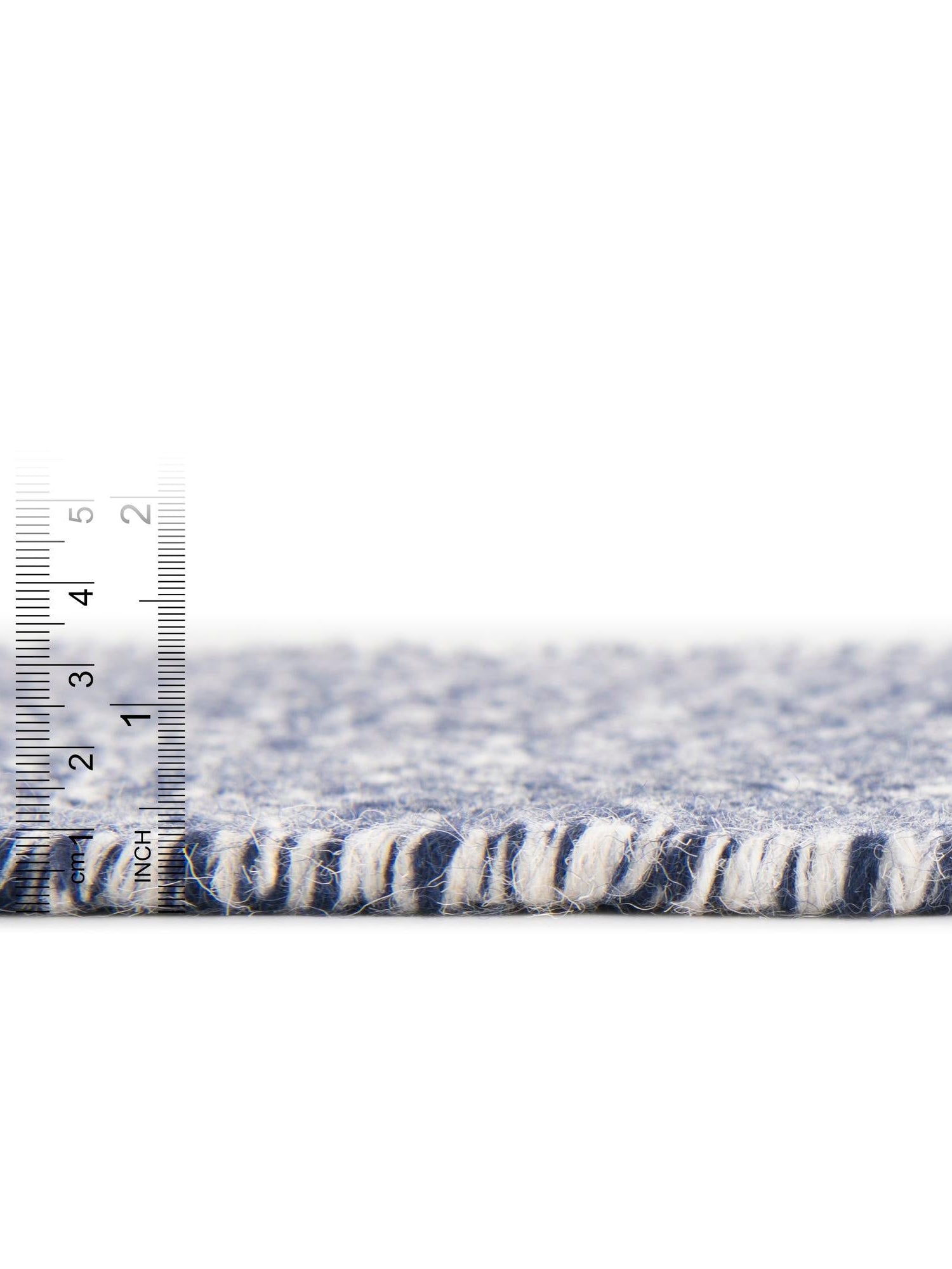 Navy Blue 2' 7 x 12' Geo Trellis Flatweave Runner Area Rug 80% Wool & 20% Cotton Natural Geometric Carpet for Living, Office, Dining, Dorms for Sale at Rug Engine