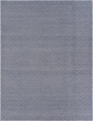 Navy Blue 9' x 12' Geo Trellis Flatweave Rectangle Area Rug 80% Wool & 20% Cotton Natural Geometric Carpet for Living, Office, Dining, Dorms for Sale at Rug Engine