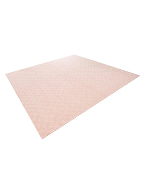 Pink 10' x 10' Geo Trellis Flatweave Square Area Rug 80% Wool & 20% Cotton Natural Geometric Carpet for Living, Office, Dining, Dorms for Sale at Rug Engine