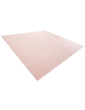 Pink 12' x 12' Geo Trellis Flatweave Square Area Rug 80% Wool & 20% Cotton Natural Geometric Carpet for Living, Office, Dining, Dorms for Sale at Rug Engine
