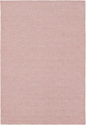Pink 4' 1 x 6' 1 Geo Trellis Flatweave Rectangle Area Rug 80% Wool & 20% Cotton Natural Geometric Carpet for Living, Office, Dining, Dorms for Sale at Rug Engine