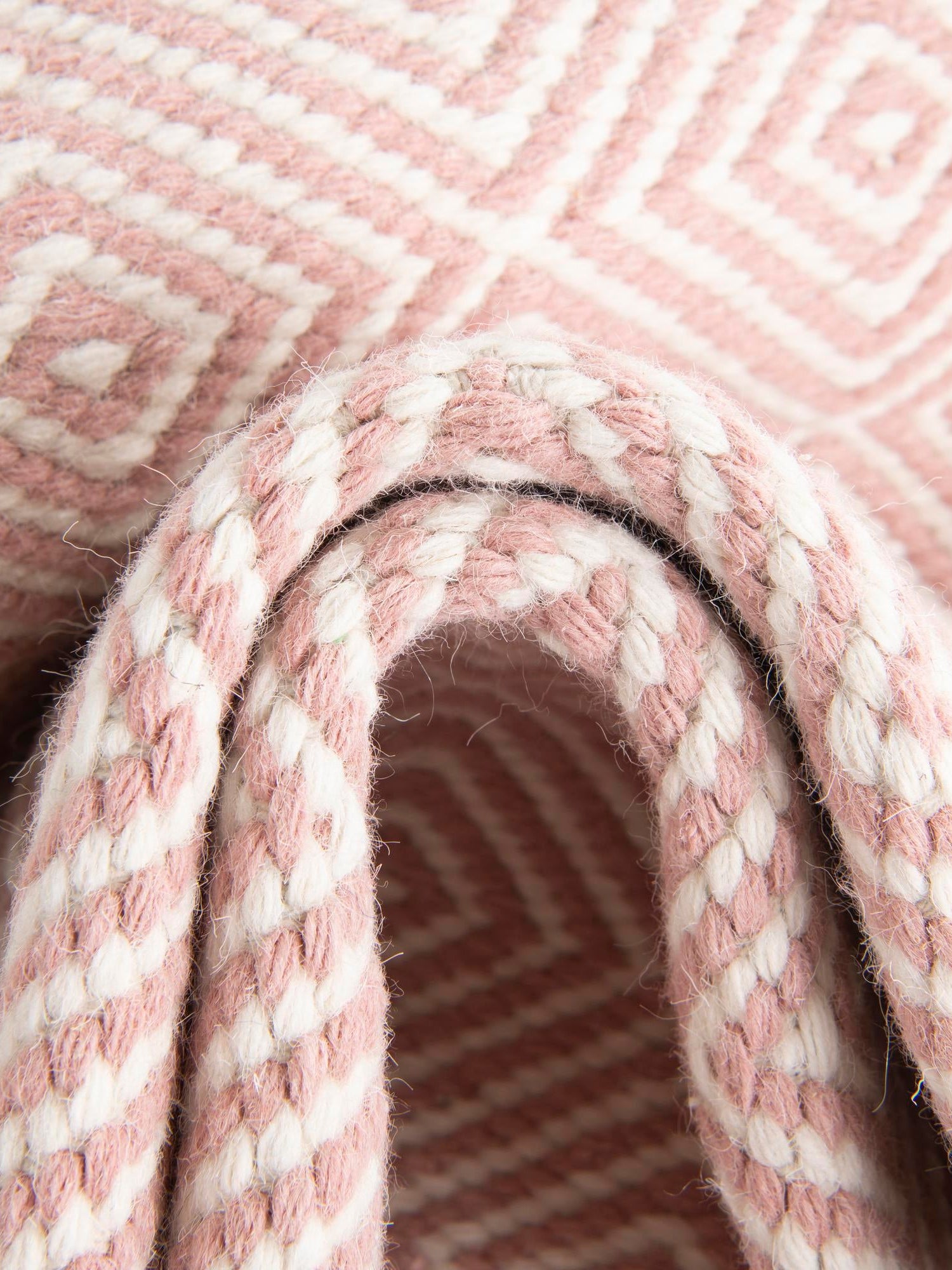 Pink 7' 10 x 10' Geo Trellis Flatweave Rectangle Area Rug 80% Wool & 20% Cotton Natural Geometric Carpet for Living, Office, Dining, Dorms for Sale at Rug Engine