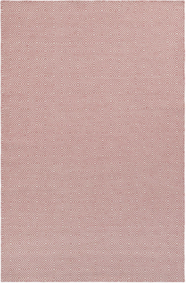 Pink 5' 1 x 8' Geo Trellis Flatweave Rectangle Area Rug 80% Wool & 20% Cotton Natural Geometric Carpet for Living, Office, Dining, Dorms for Sale at Rug Engine