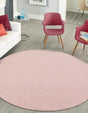 Pink 12' x 12' Geo Trellis Flatweave Round Area Rug 80% Wool & 20% Cotton Natural Geometric Carpet for Living, Office, Dining, Dorms for Sale at Rug Engine