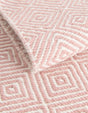 Pink 2' x 8' Geo Trellis Flatweave Runner Area Rug 80% Wool & 20% Cotton Natural Geometric Carpet for Living, Office, Dining, Dorms for Sale at Rug Engine